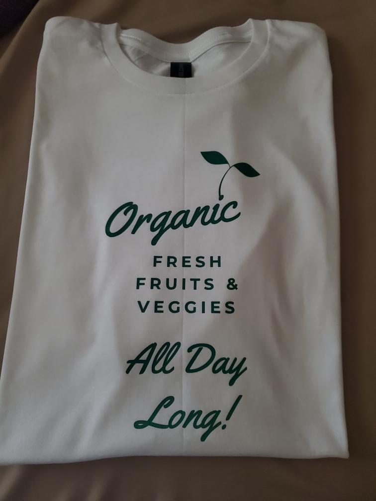 Organic Fresh Fruits & Veggies All Day Long T-Shirt Design